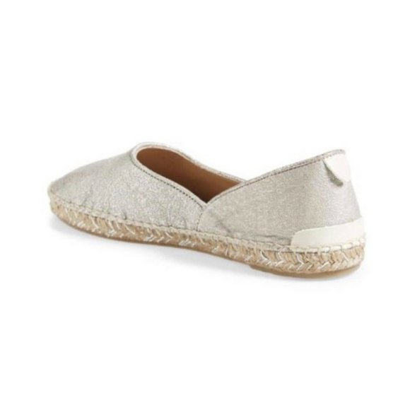 RAG & BONE Flats Espadrille Silver Shimmer Leather Slip on Shoe NEW NWOB πHPπ - Picture 3 of 16